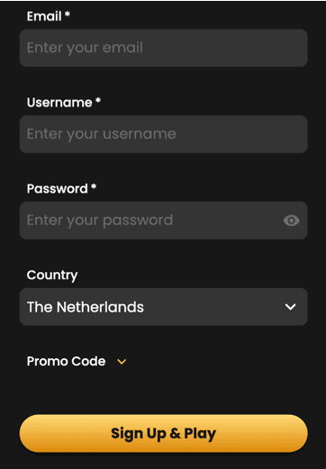 Registration at Luckyblock casino